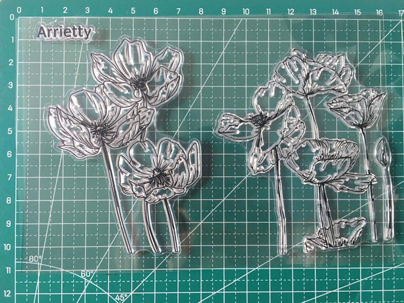 Arrietty Beautiful Blooming Poppies Poppy Flower Clear Stamps for Card Making or Journaling, Artful Sketched Flowers Rubber Stamps for Journals Albums Scrapbooking Paper Crafts Decoration - Image 4